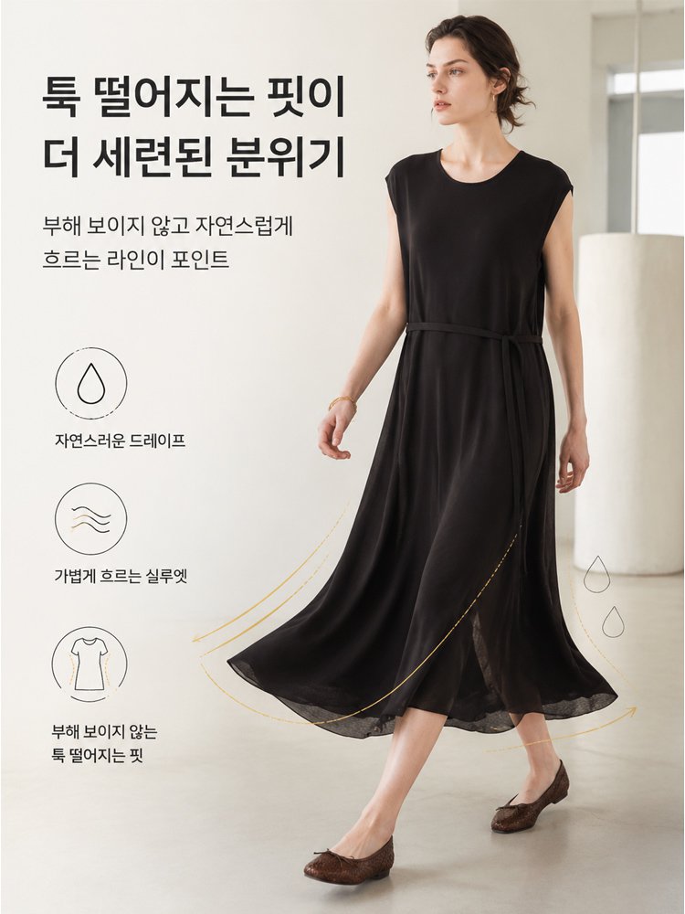 프리미엄 루즈핏 민소매 원피스
