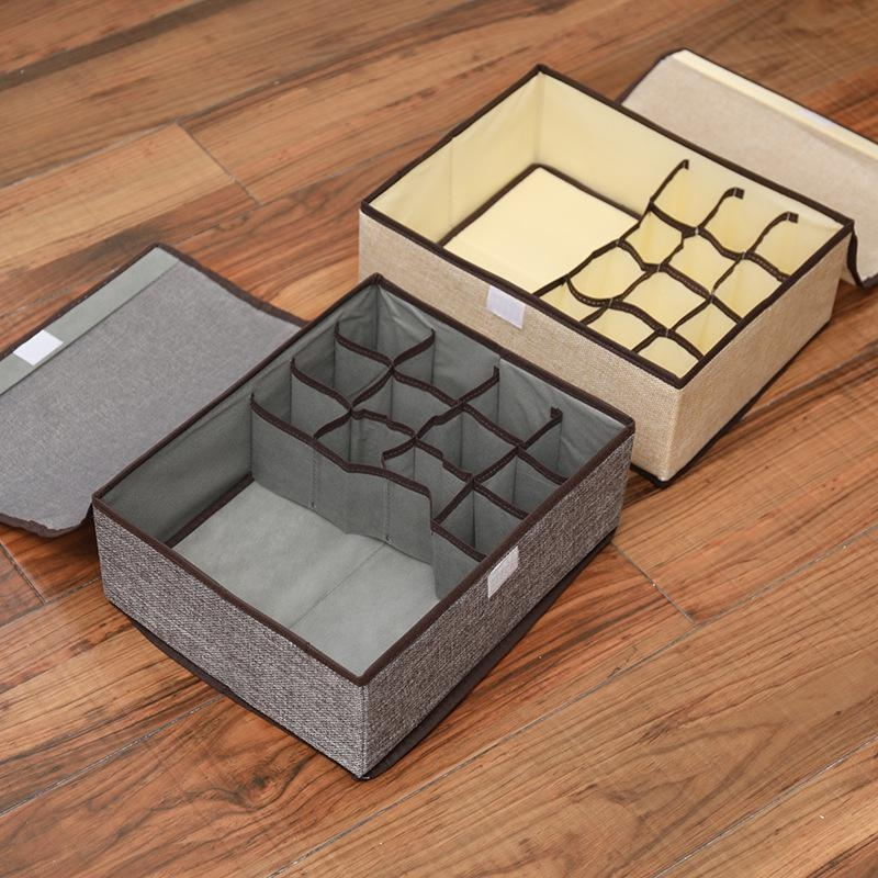 Caja organizadora de tela de algodón y lino