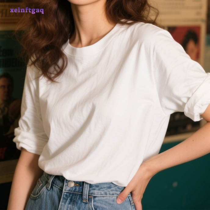 肩丸首コットンの長袖です