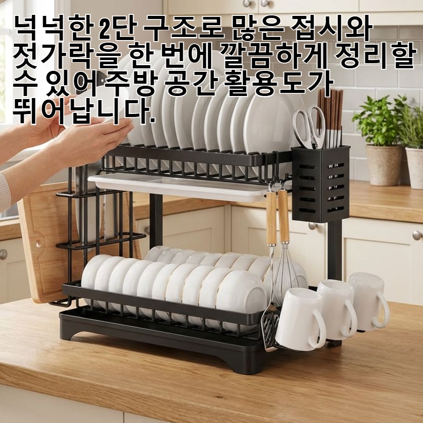 가정용 대형 2단 주방 접시 및 젓가락꽂이