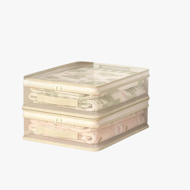 간절기 수납 가방 4종 세트 곰팡이 방지 의류 정리 가방 면 이불 수납 가방 칸막이 망사 옷장 수납 가방