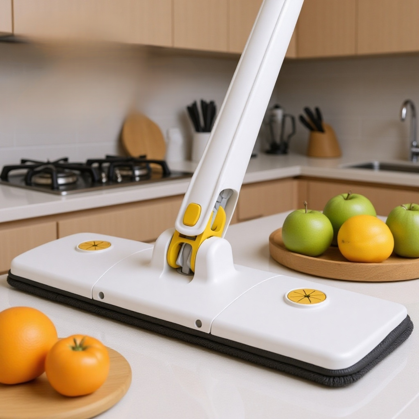 自動ねじれ水なし手洗いフラットモップ家庭用 36 センチメートル乾湿両用大型パネルモップヘッド回転ロッド速乾モップ