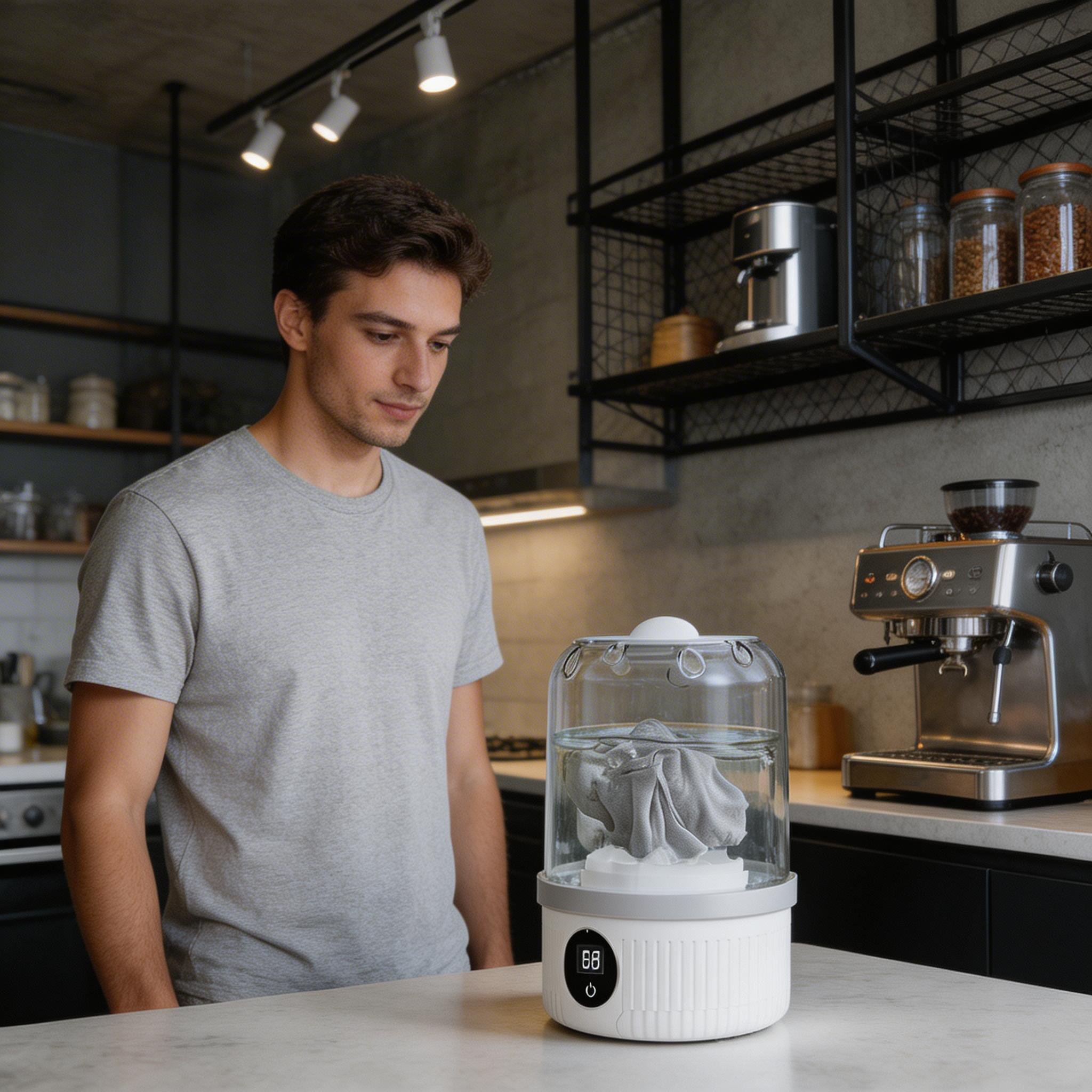 Mini lavadora inalámbrica de copa, limpieza rápida de ropa