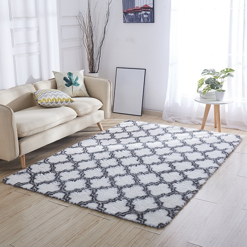 Tapis/Couverture minimaliste scandinave à longs poils