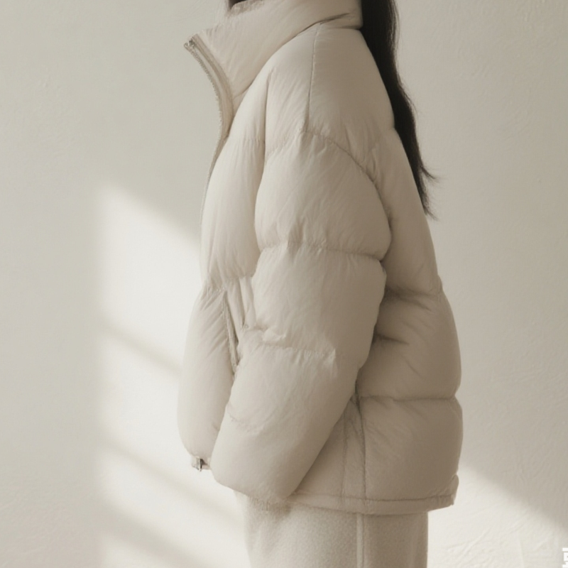 여성용 그레이 숏 패딩 점퍼