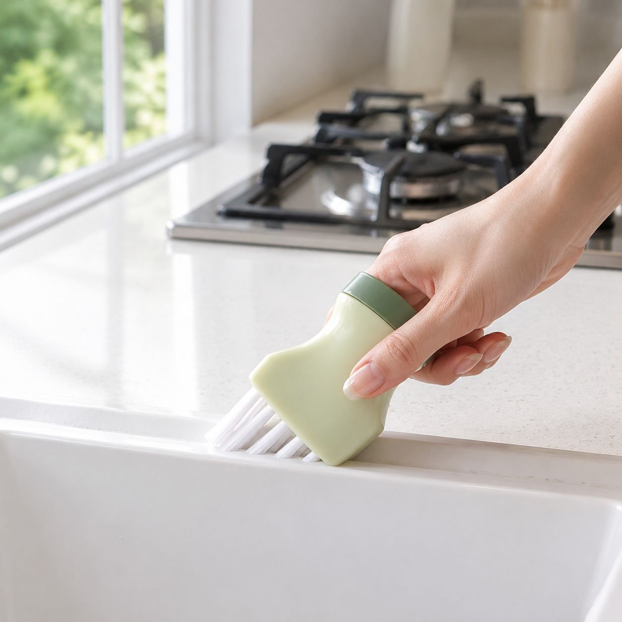Universal brush suitable for wet and dry use