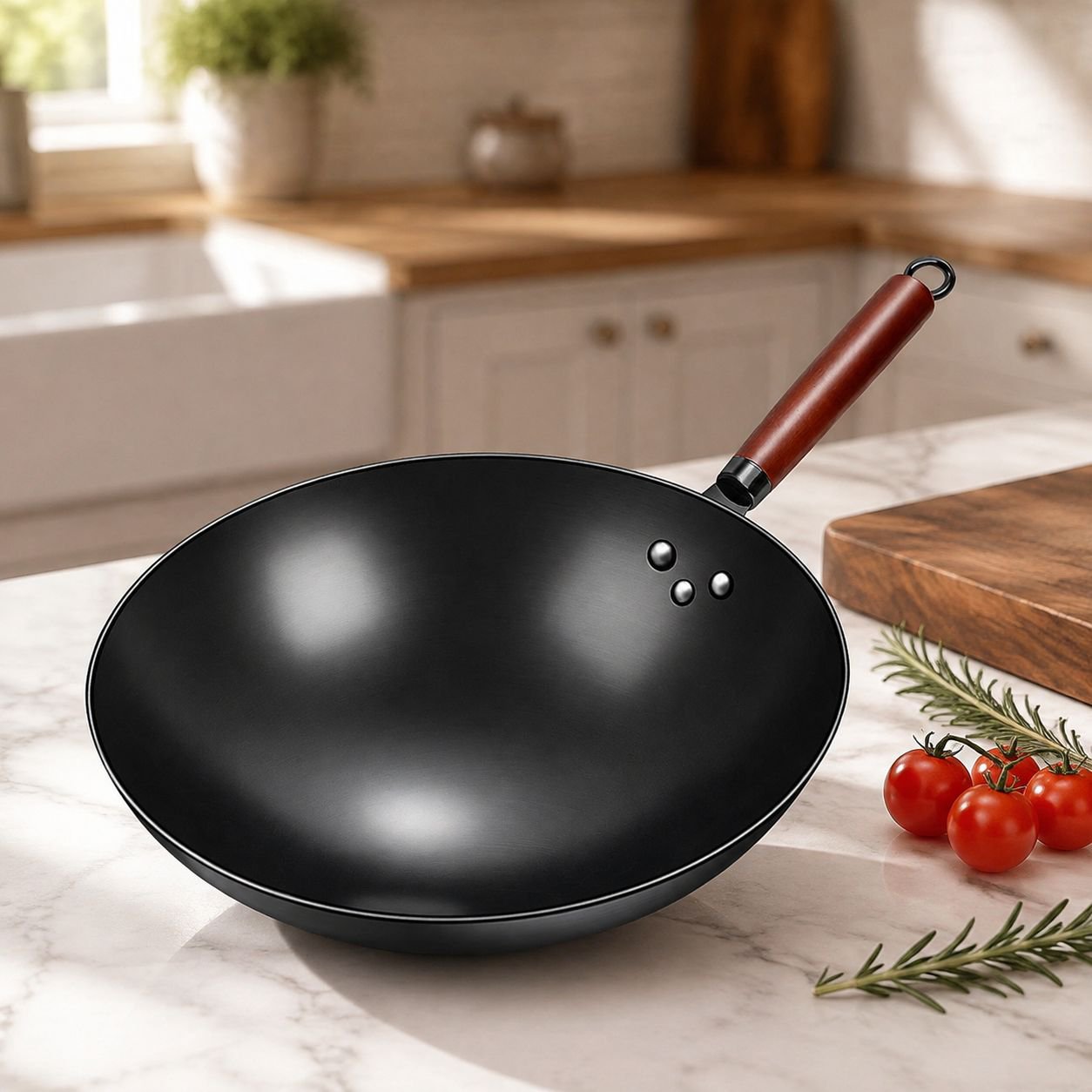 Handcrafted Iron Nonstick Frying Pan, Suitable for Home Gas Stove