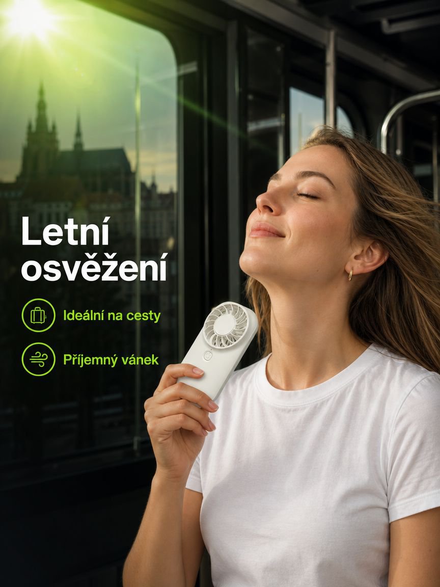 Přenosný ruční ventilátor s dlouhou výdrží baterie