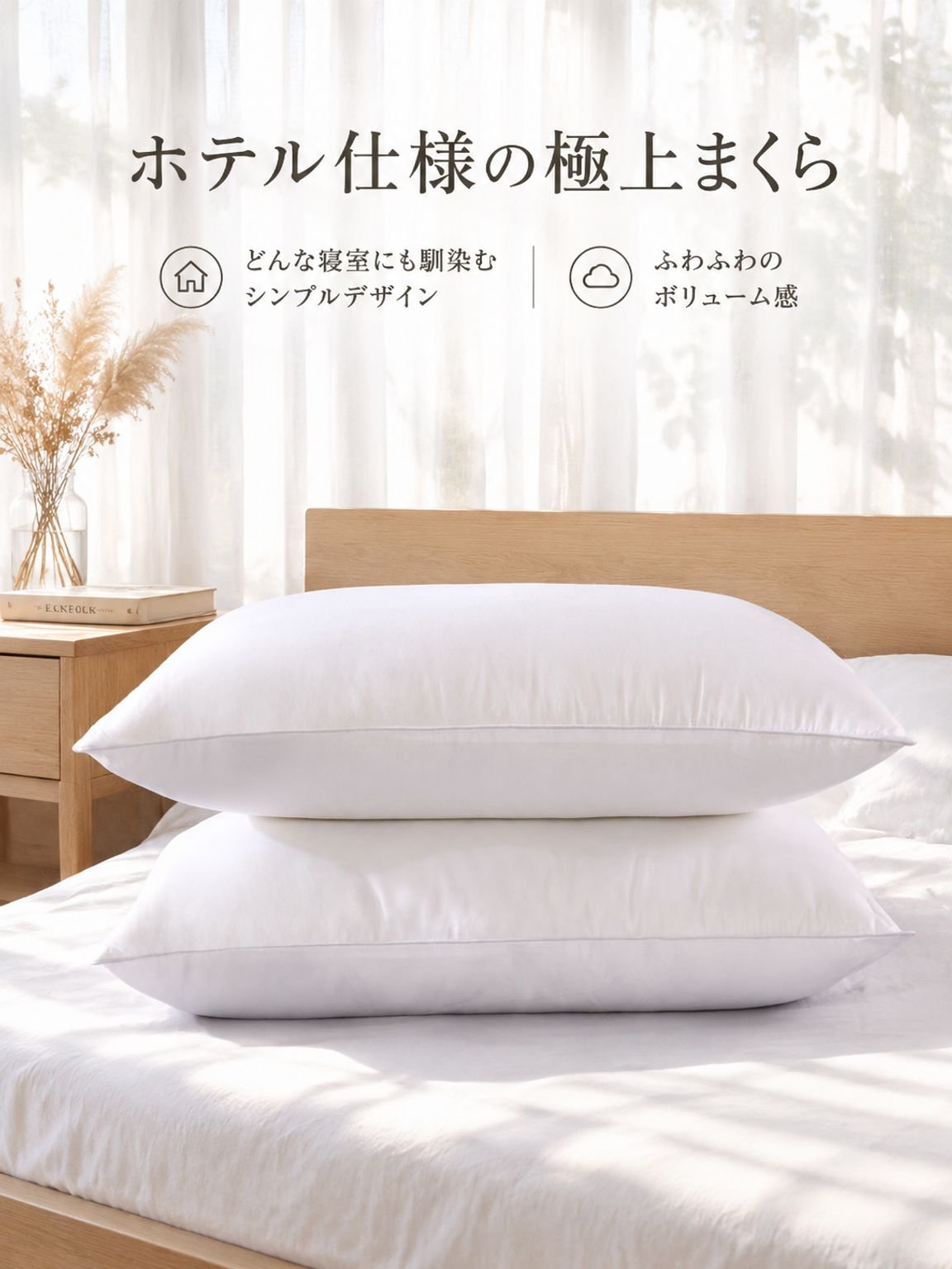 ホテル用枕 中材 家庭用 大人用 羽毛タッチ枕