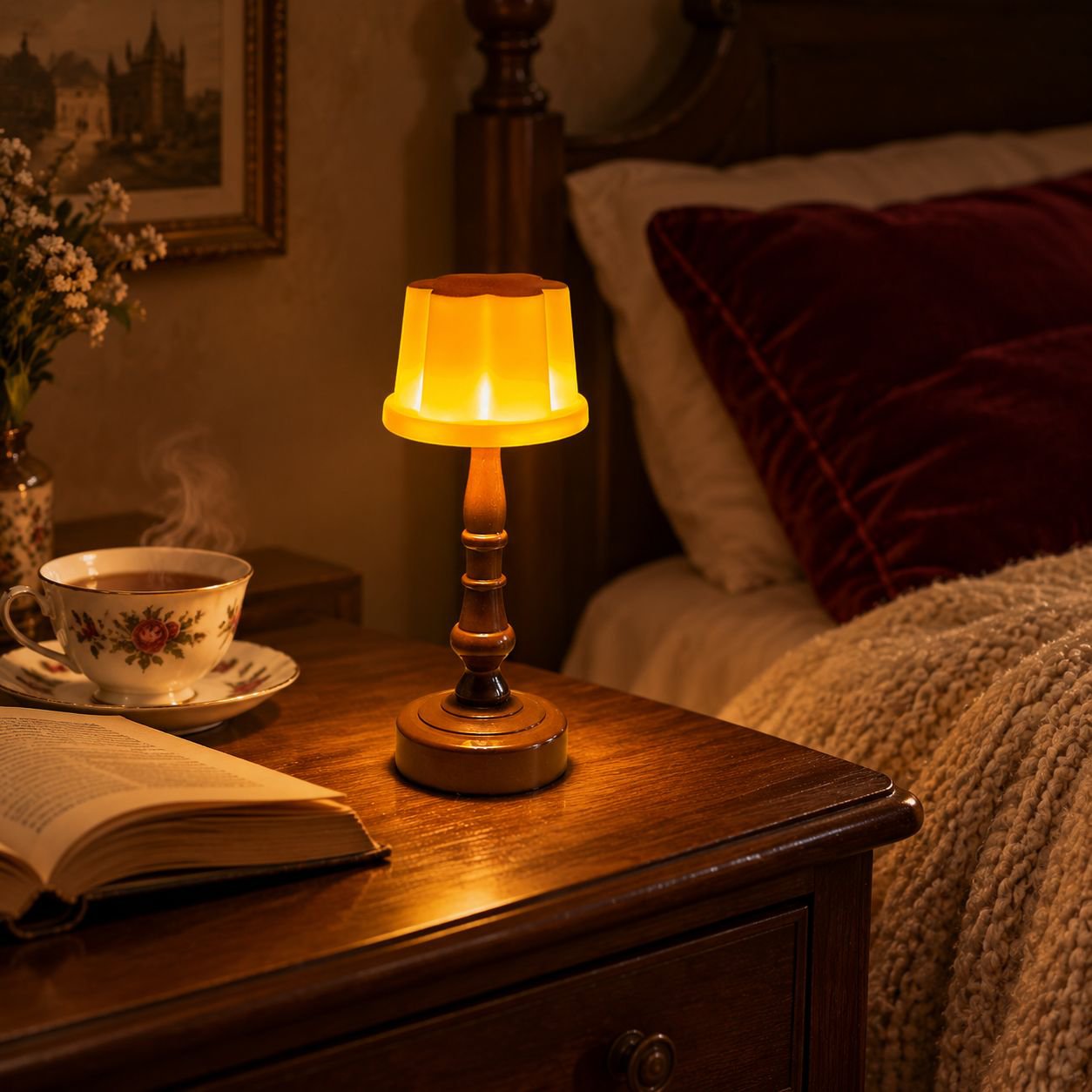 Stylish Indirect Lighting Bedside Lamp, Unique Souvenir Gift for Women