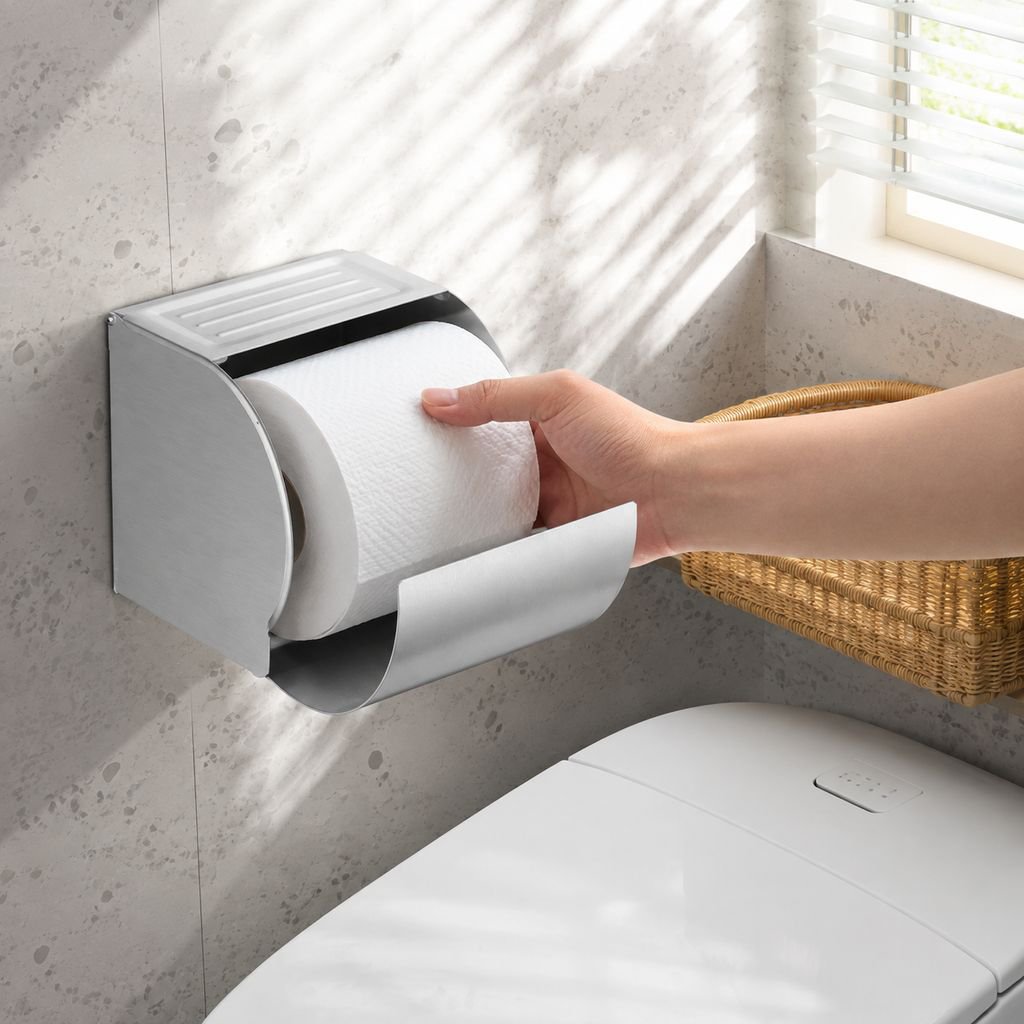 スタイリッシュなデザインのバスルームトイレットペーパーホルダー