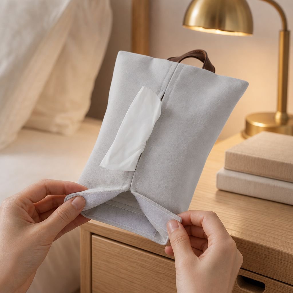 Modern tissue box blending into home decor