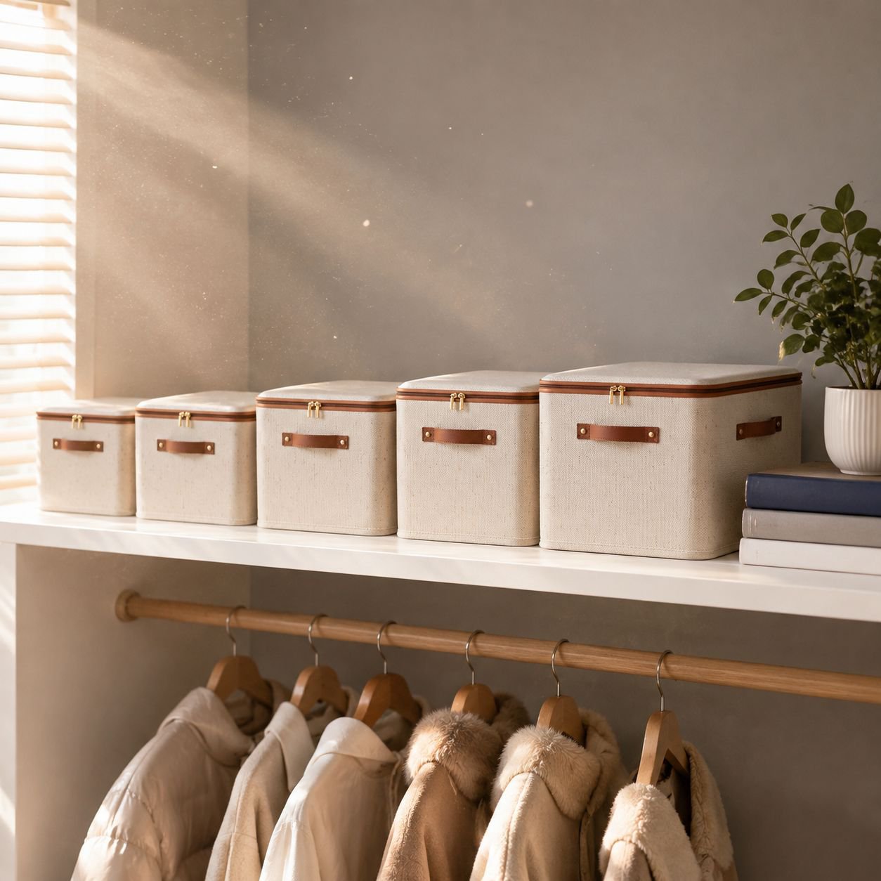 Breathable cotton linen storage box for garments