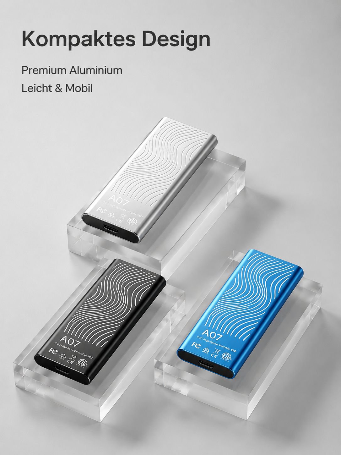 32TB Hochgeschwindigkeits-SSD Externe Festplatte aus intelligentem Aluminiumlegierung für PC/Mac