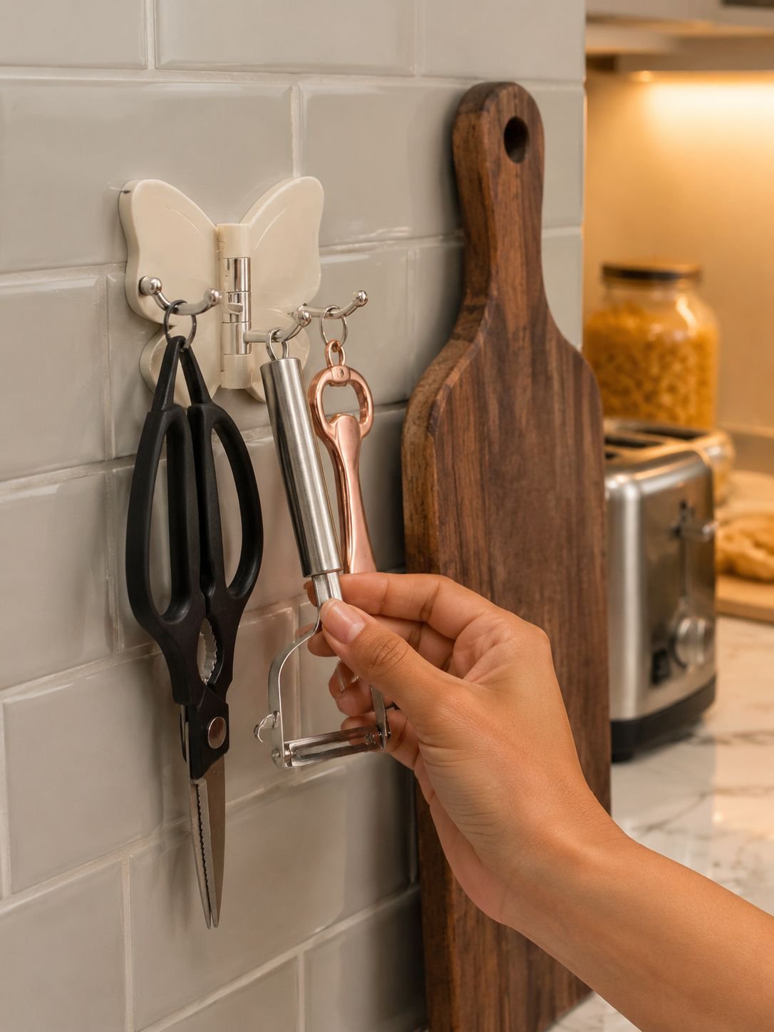 Gancho creativo de pared para utensilios de cocina