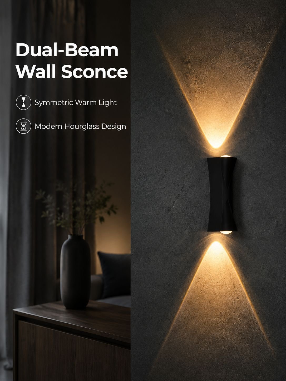 Double Head Black Wall Lamp