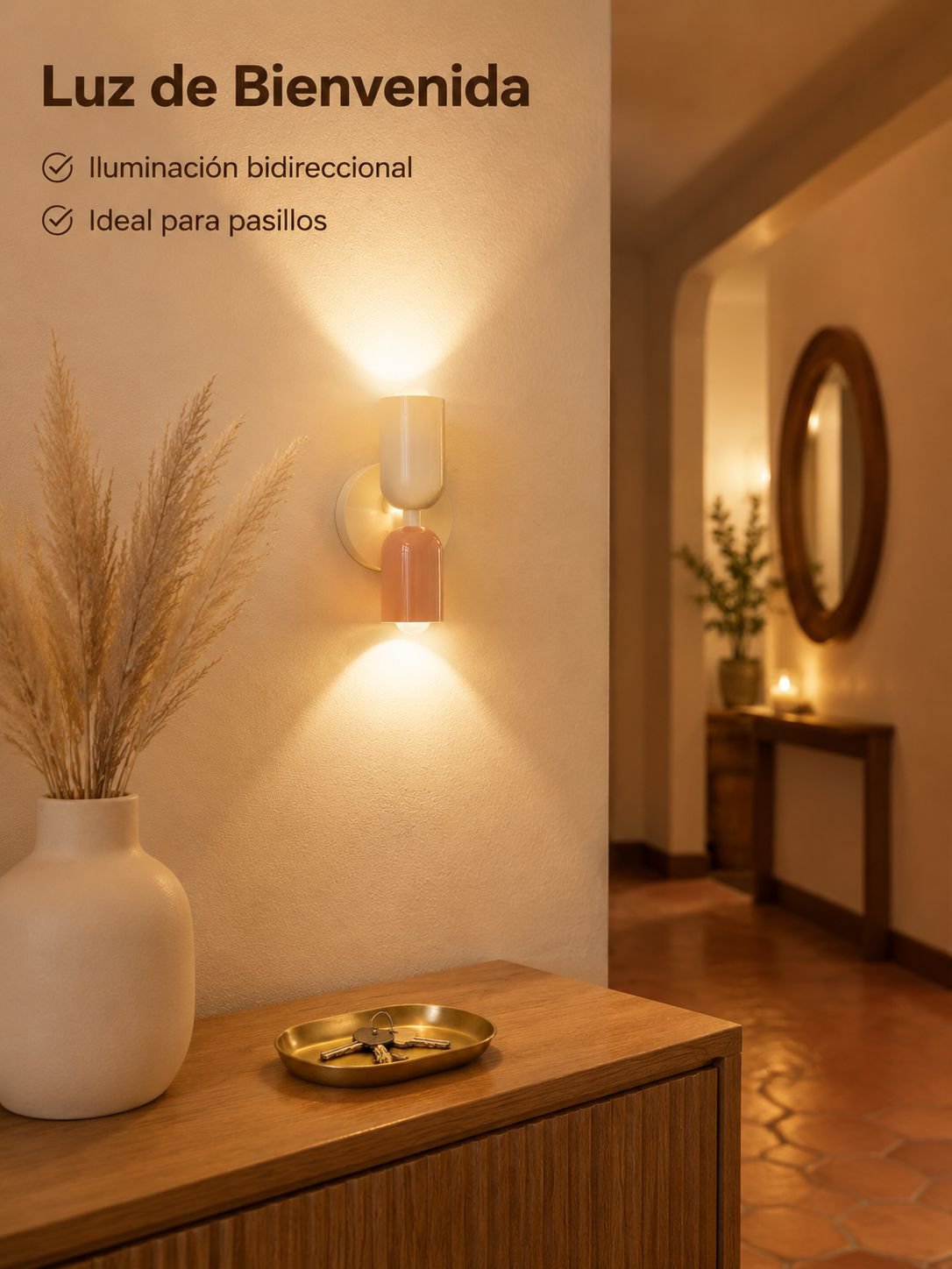 Lámpara de pared estilo crema para dormitorio