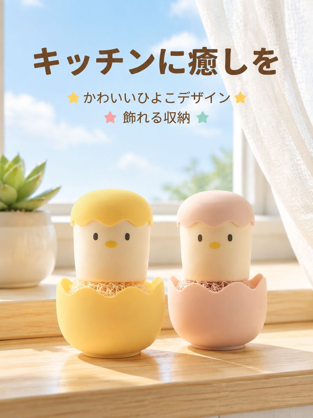 食器をきれいにするためのたわし使用例