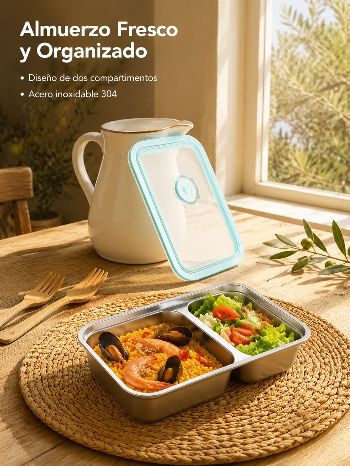 Transparent Lid Stainless Steel Lunch Box