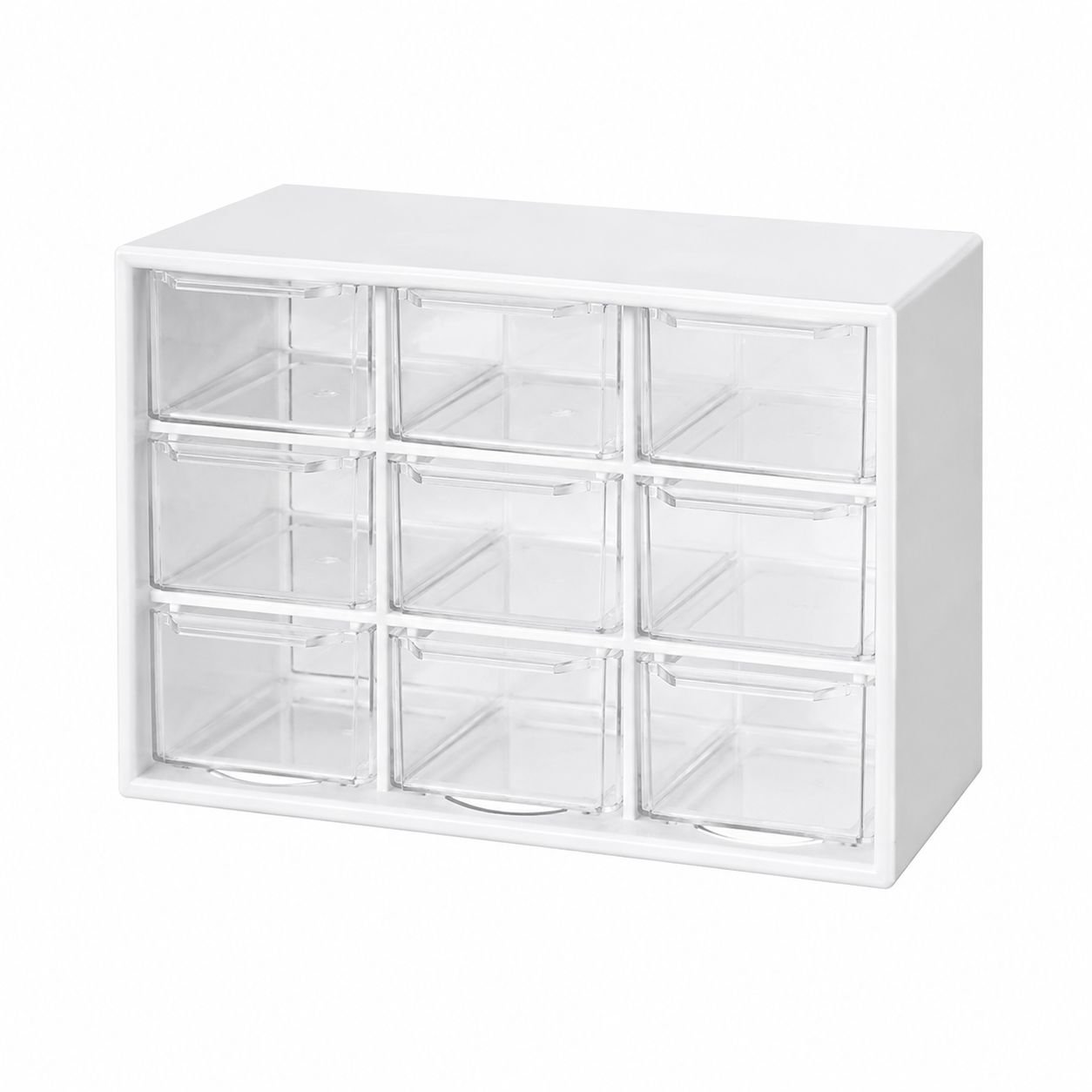 Drawer-style Desktop 9-Grid Transparent Storage Box