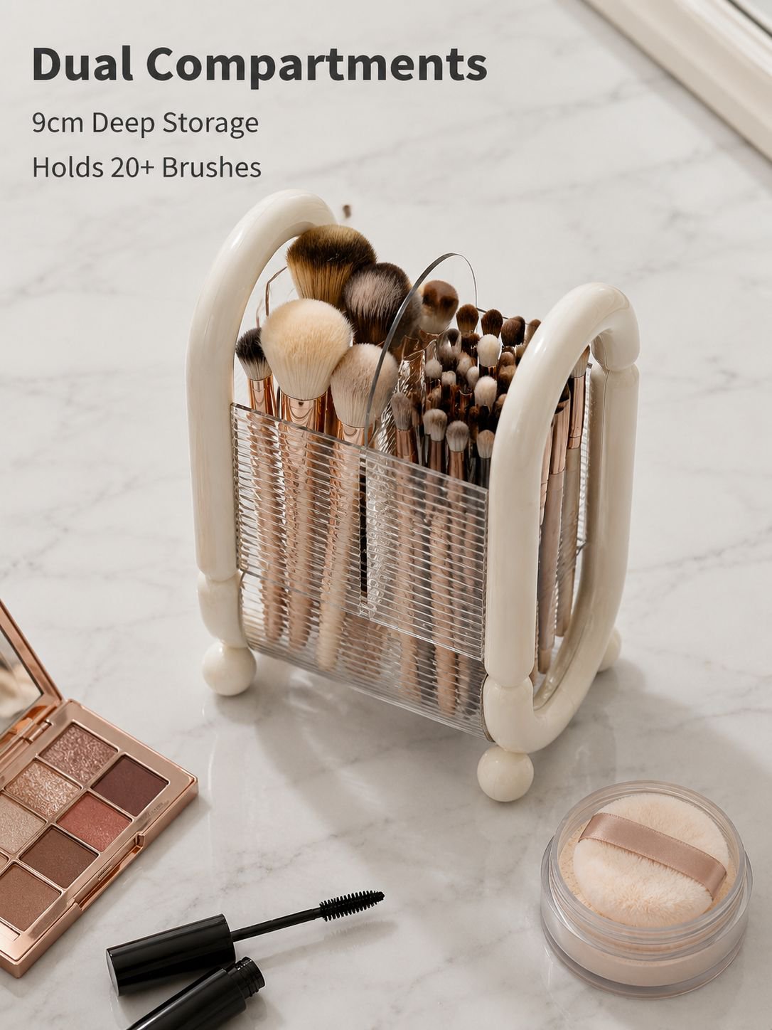 Desktop makeup brush storage tube