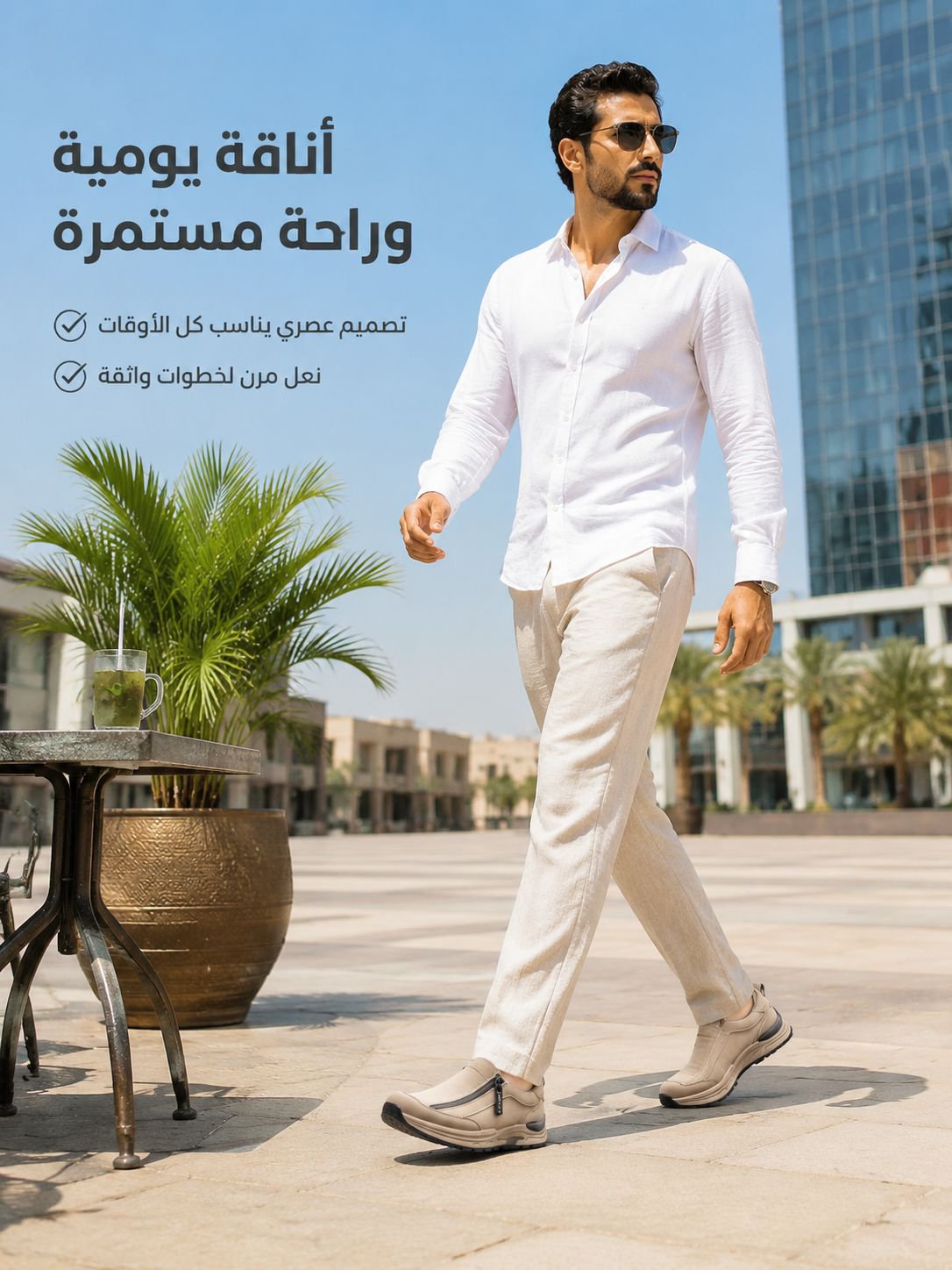 （تصميم بسحاب لسهولة الارتداء والخلع）حذاء رياضي رجالي بنعل مرن وسحاب جانبي
