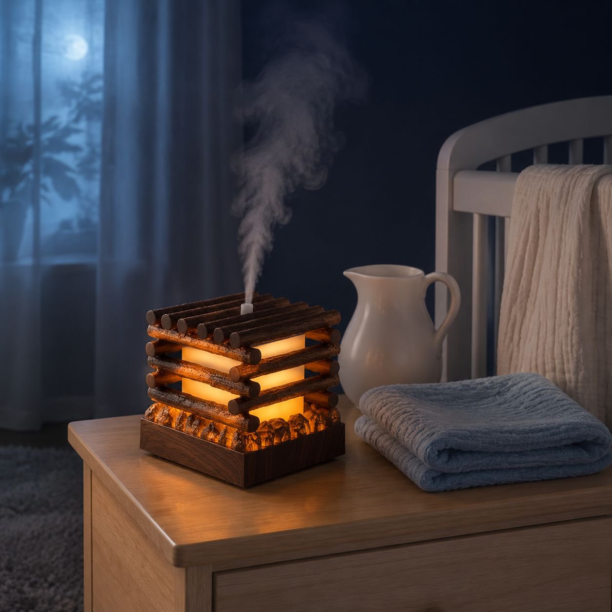 Wooden style portable humidifier for home and office