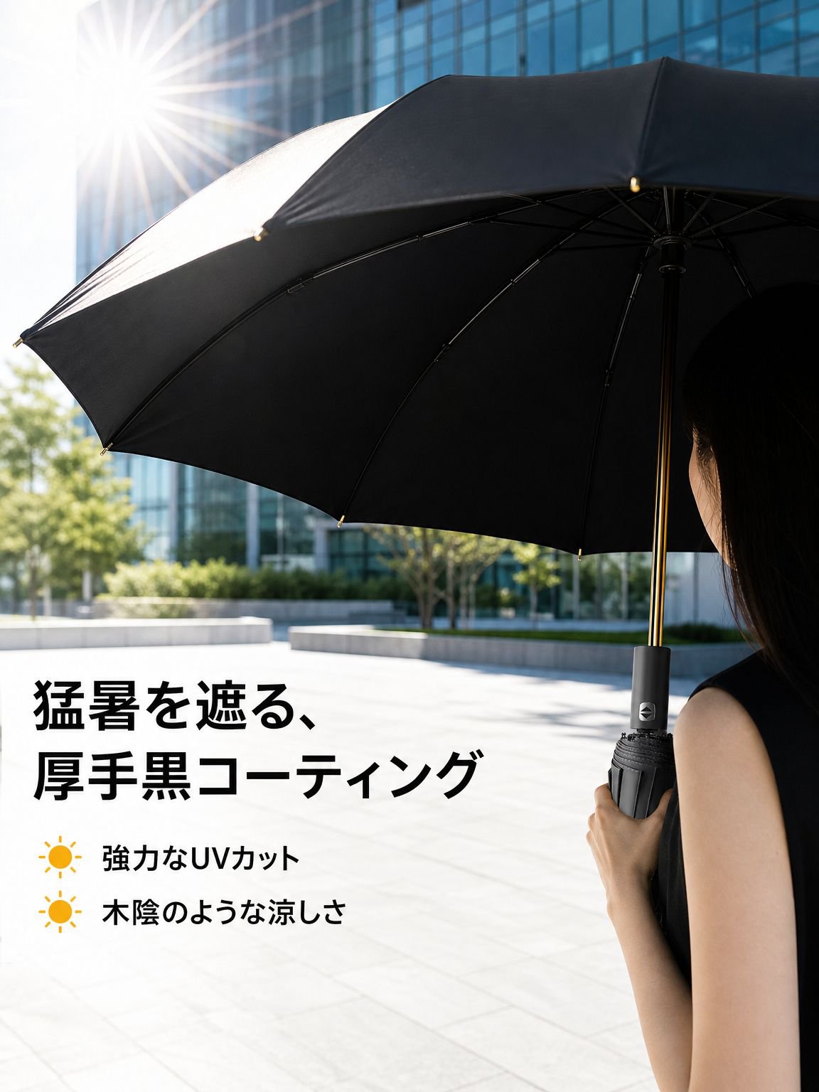 工場直販 大型ダブル日傘 強化24本骨 防風・防紫外線 晴雨兼用自動傘