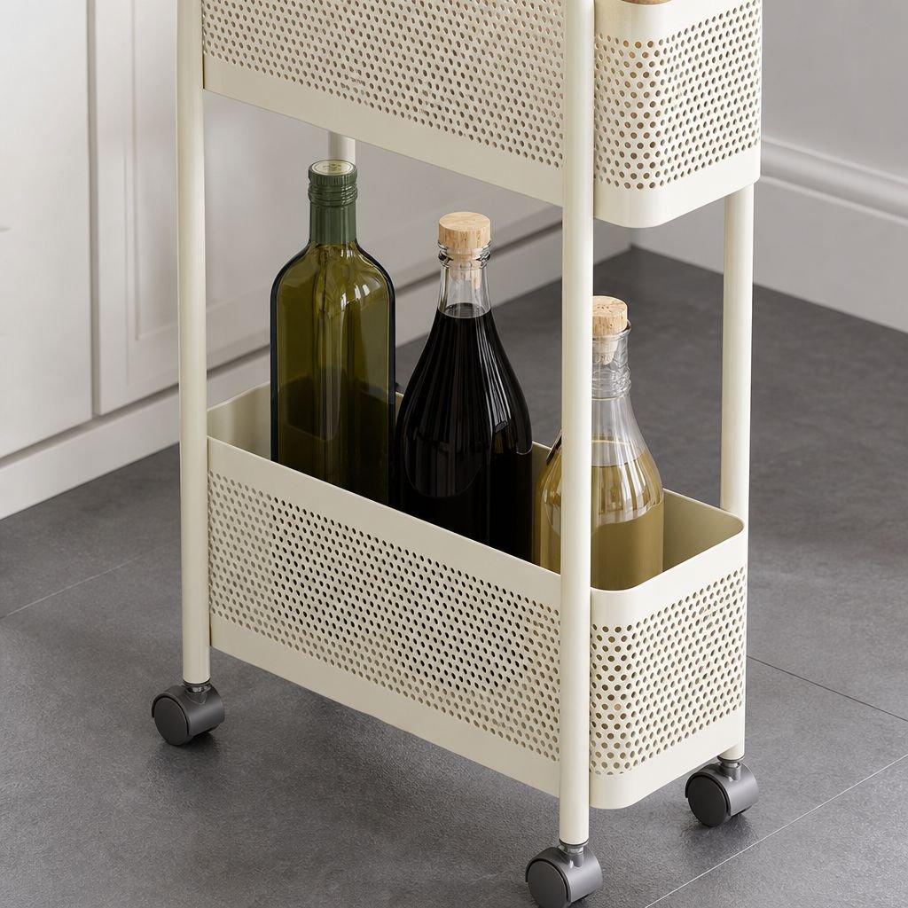 Magnetic refrigerator organizer with kitchen utensils and condiments