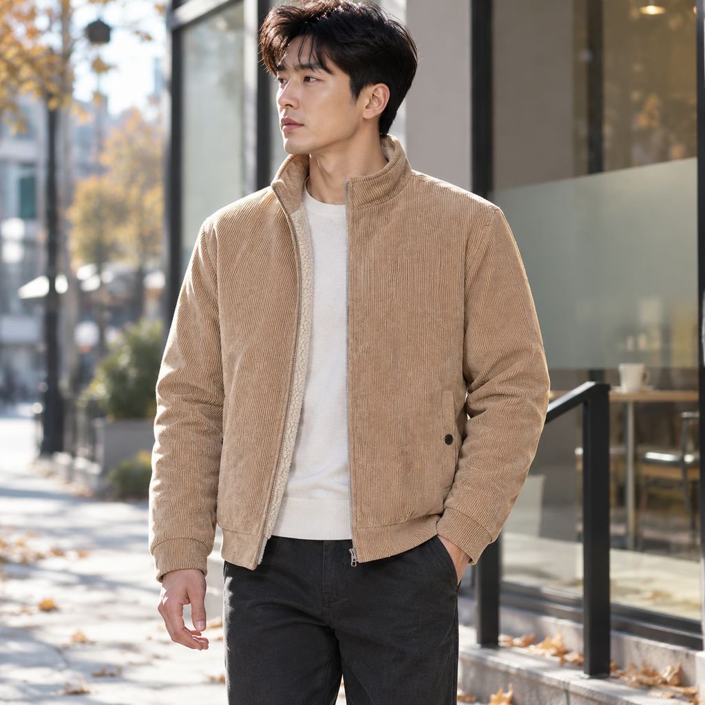 남성 가을겨울 기모 방한 자켓 스탠드넥 캐주얼 집업 아우터