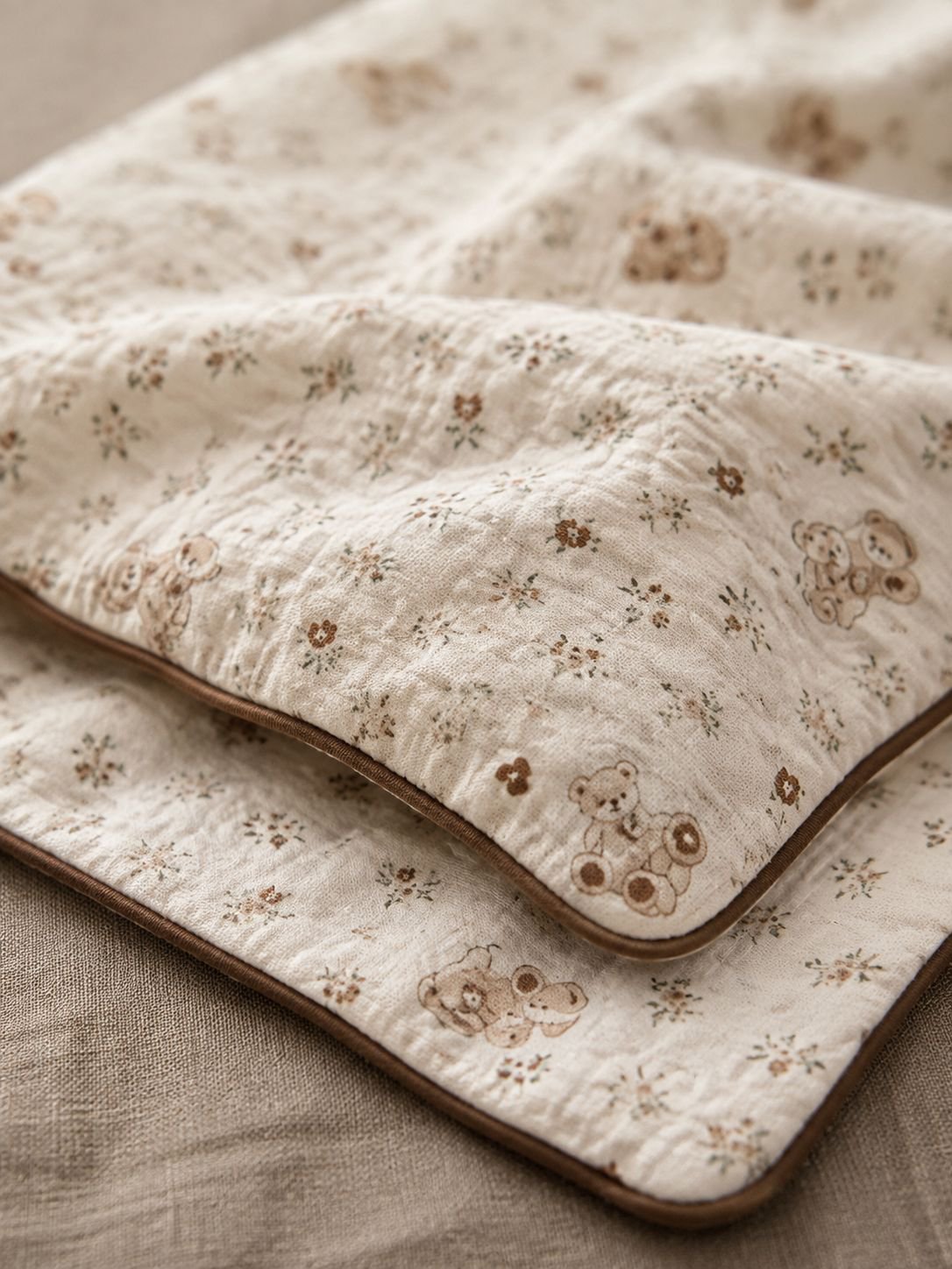 Double-layered gauze pillowcase showing plush texture