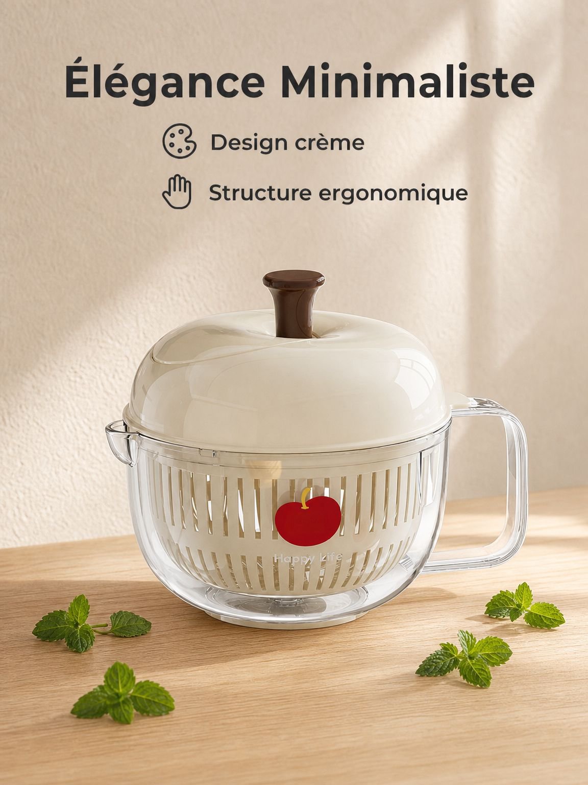 Déshydrateur de fruits et légumes multifonction à manivelle