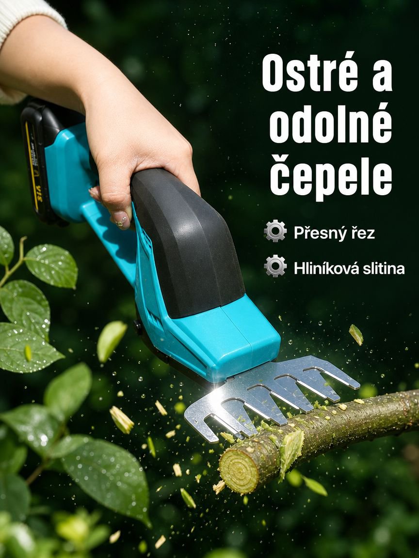 Akumulátorové bezdrátové stříhací nůžky na plot