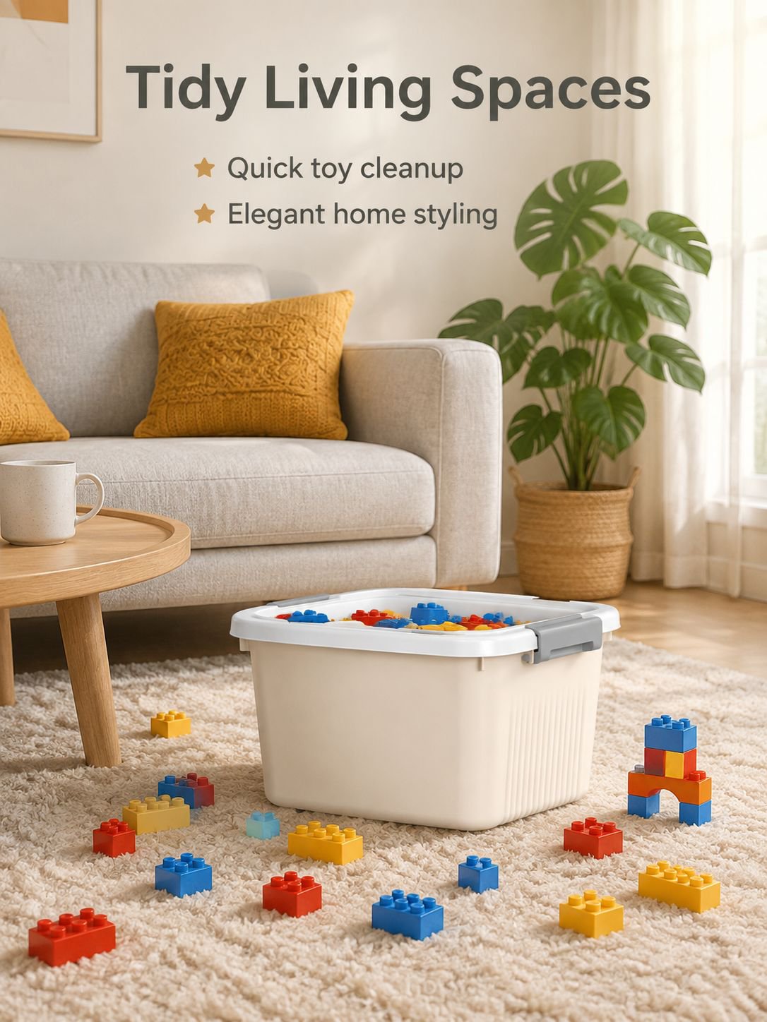 Large Plastic Storage Box with Lid and Wheels