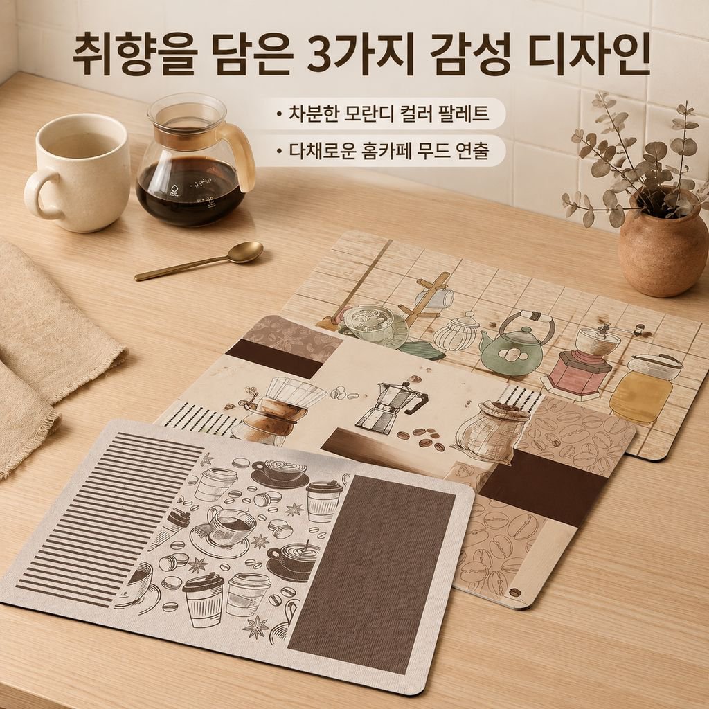 빈티지 규조토 식기건조매트 빠른건조 흡수 미끄럼방지 주방매트