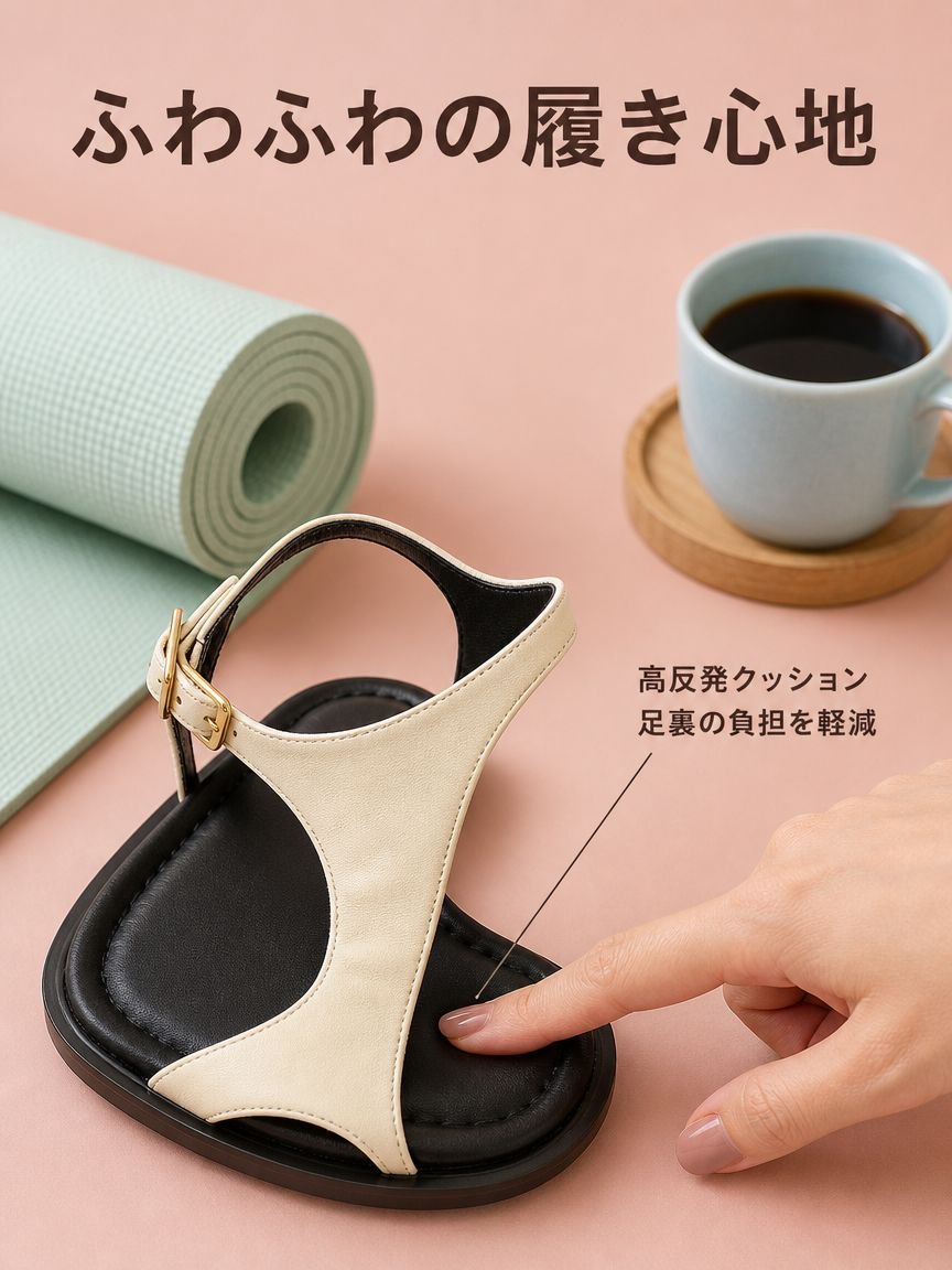 夏用カジュアルレディースメッシュフラットサンダル