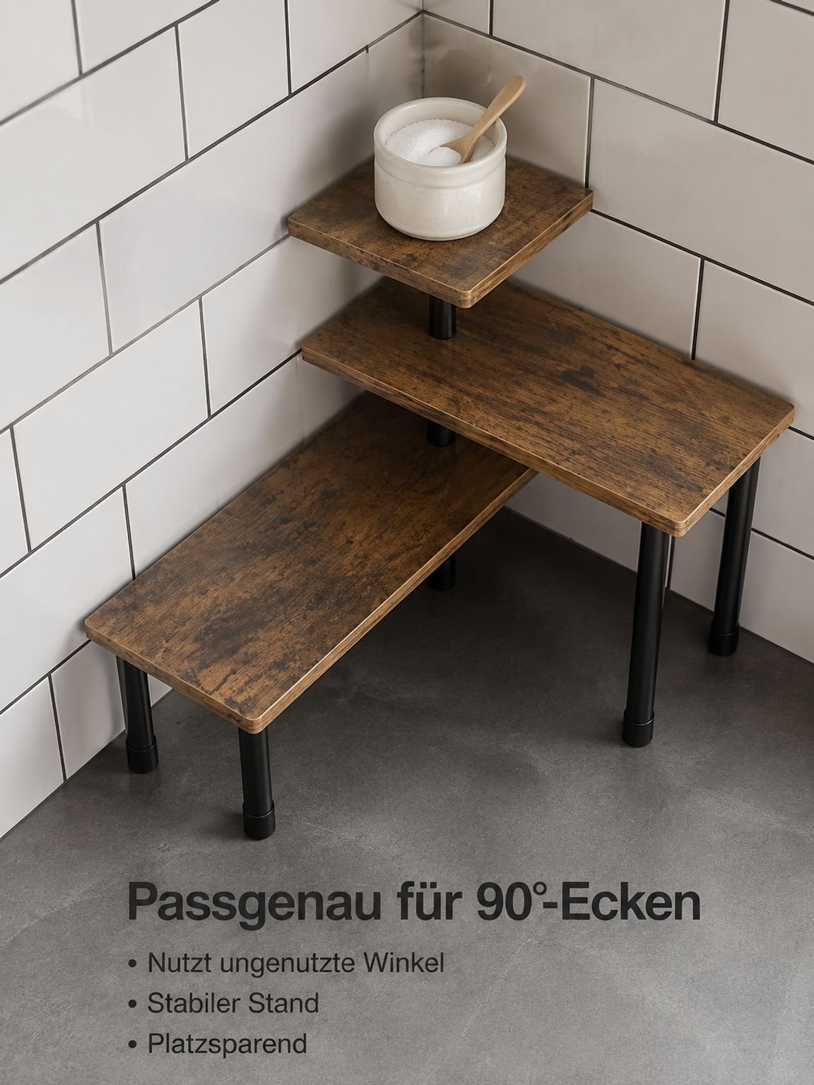 Stabiles Küchenregal mit mehreren Ebenen zur Aufbewahrung