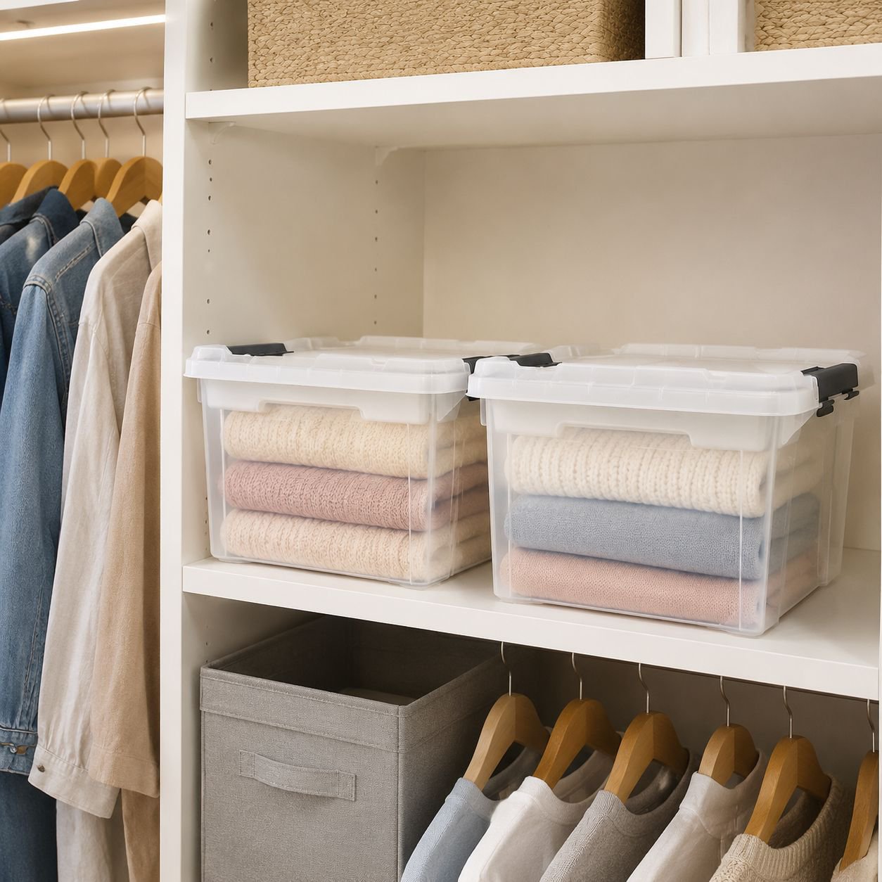 Thickened Transparent Storage Bin Home Organizer, Multiple Sizes Available