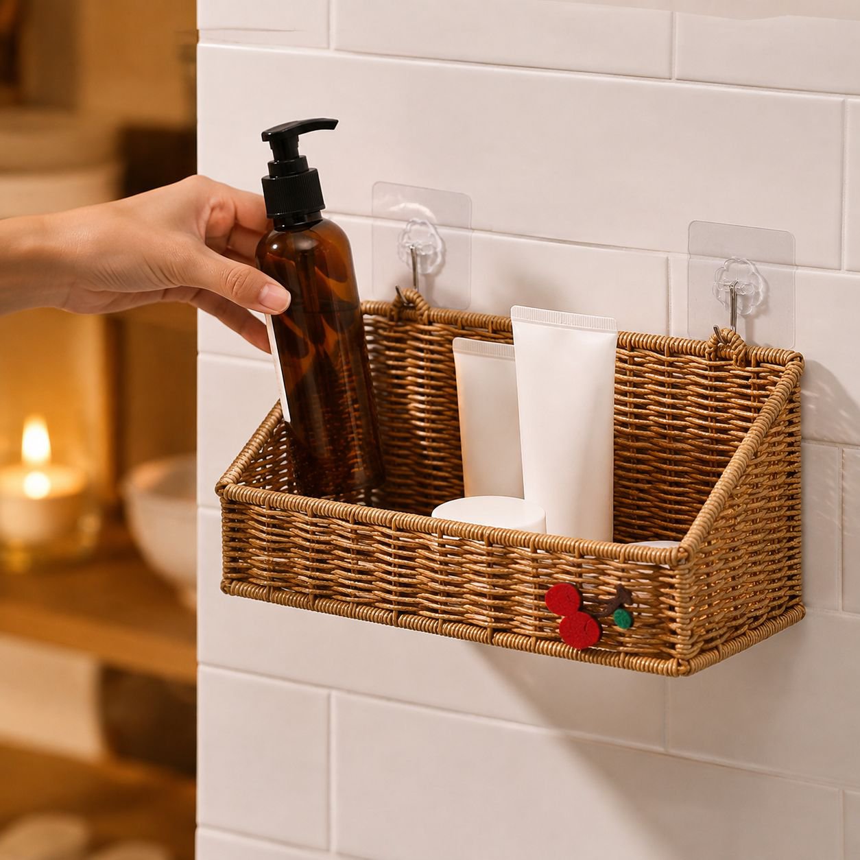 Multi-functional Plastic Bathroom Storage Basket, Kitchen Organizer Rack