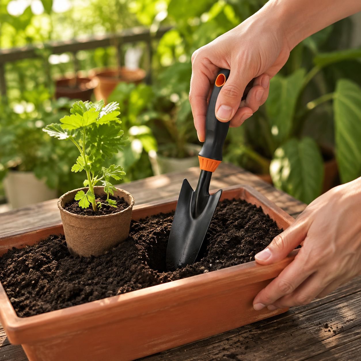 Set de herramientas de jardinería con mini palas para plantar flores