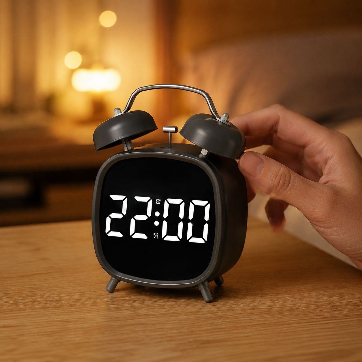 Metal Bell High Volume LED Digital Clock Difficult to Get Up Alarm Clock