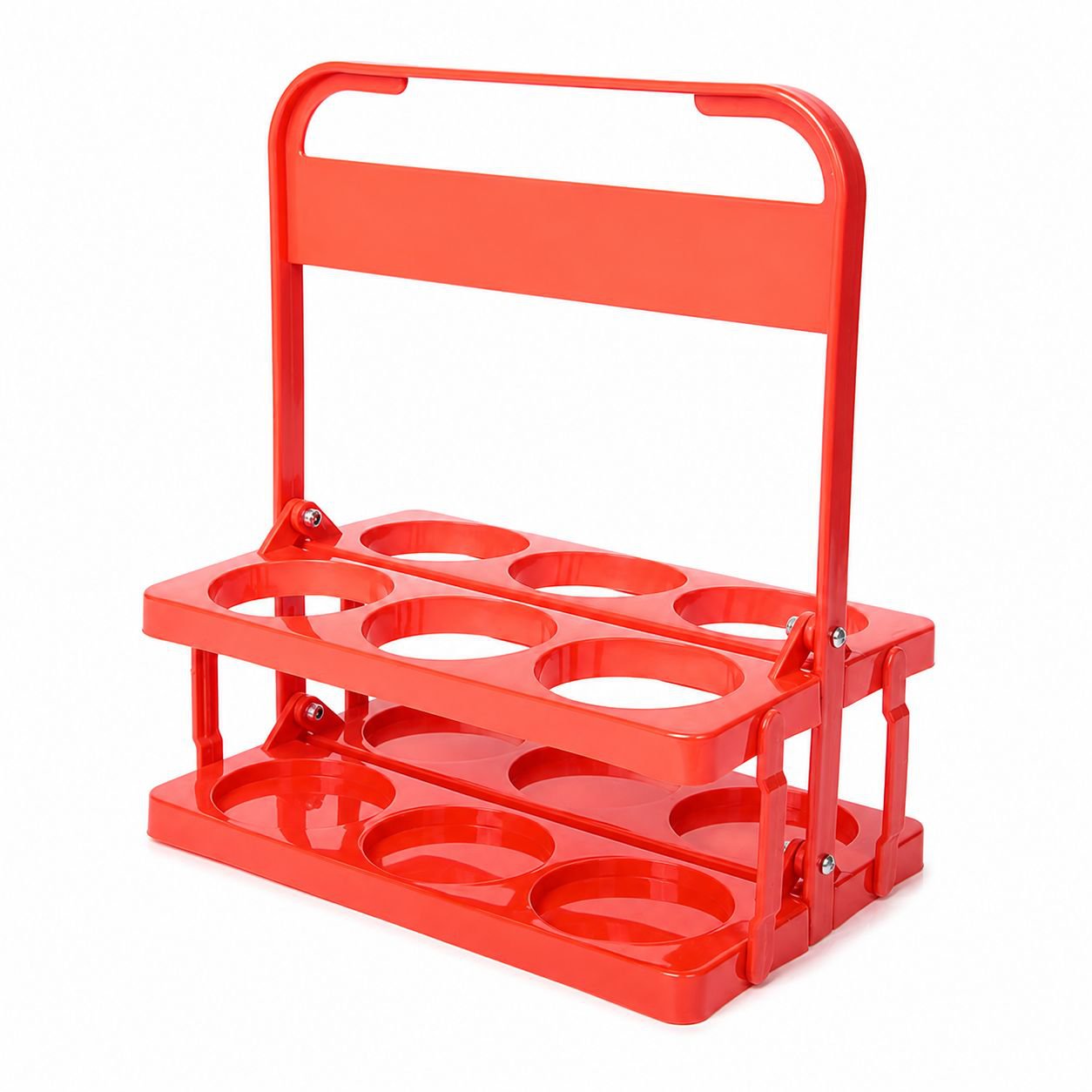 Portable 6-Bottle Drink Holder Foldable Plastic Beer Rack Beverage Storage Basket