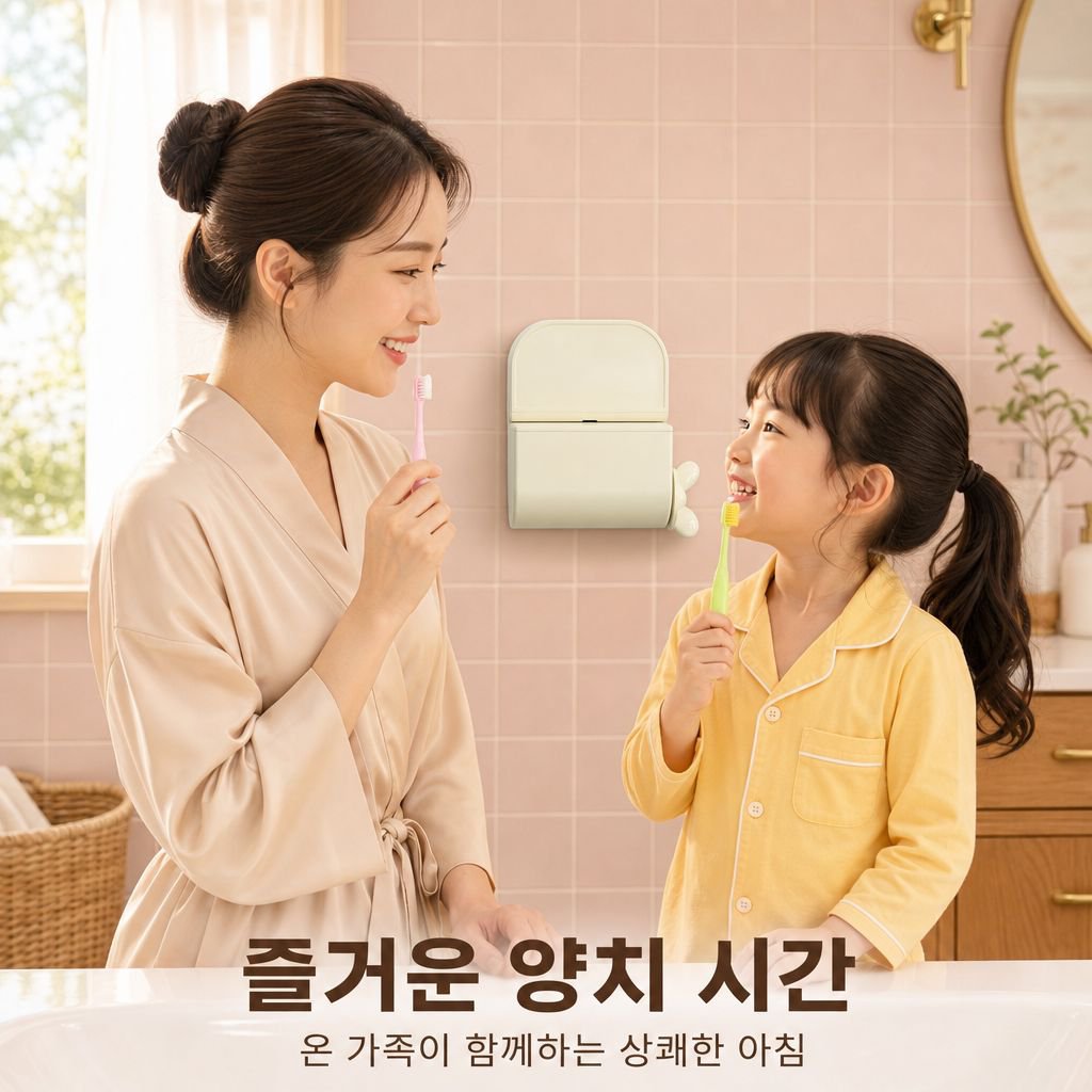 신형 벽걸이 치약 디스펜서 및 치약 정리대