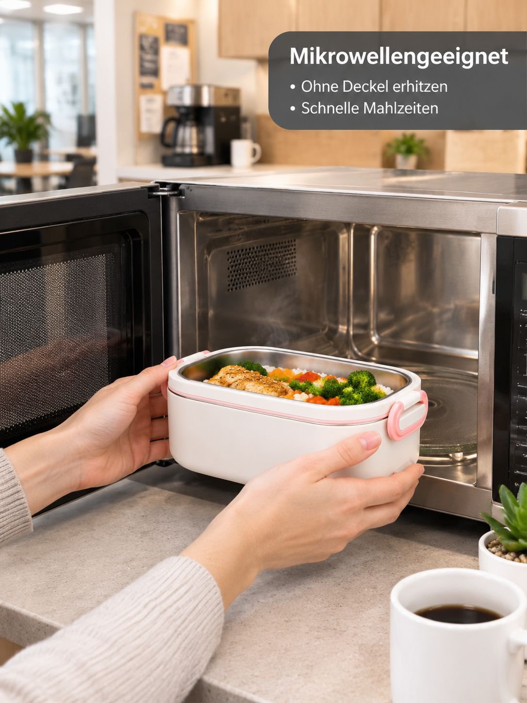 304 Edelstahl Mehrschichtige Lunchbox ohne Geruchsübertragung, Mikrowellengeeignet