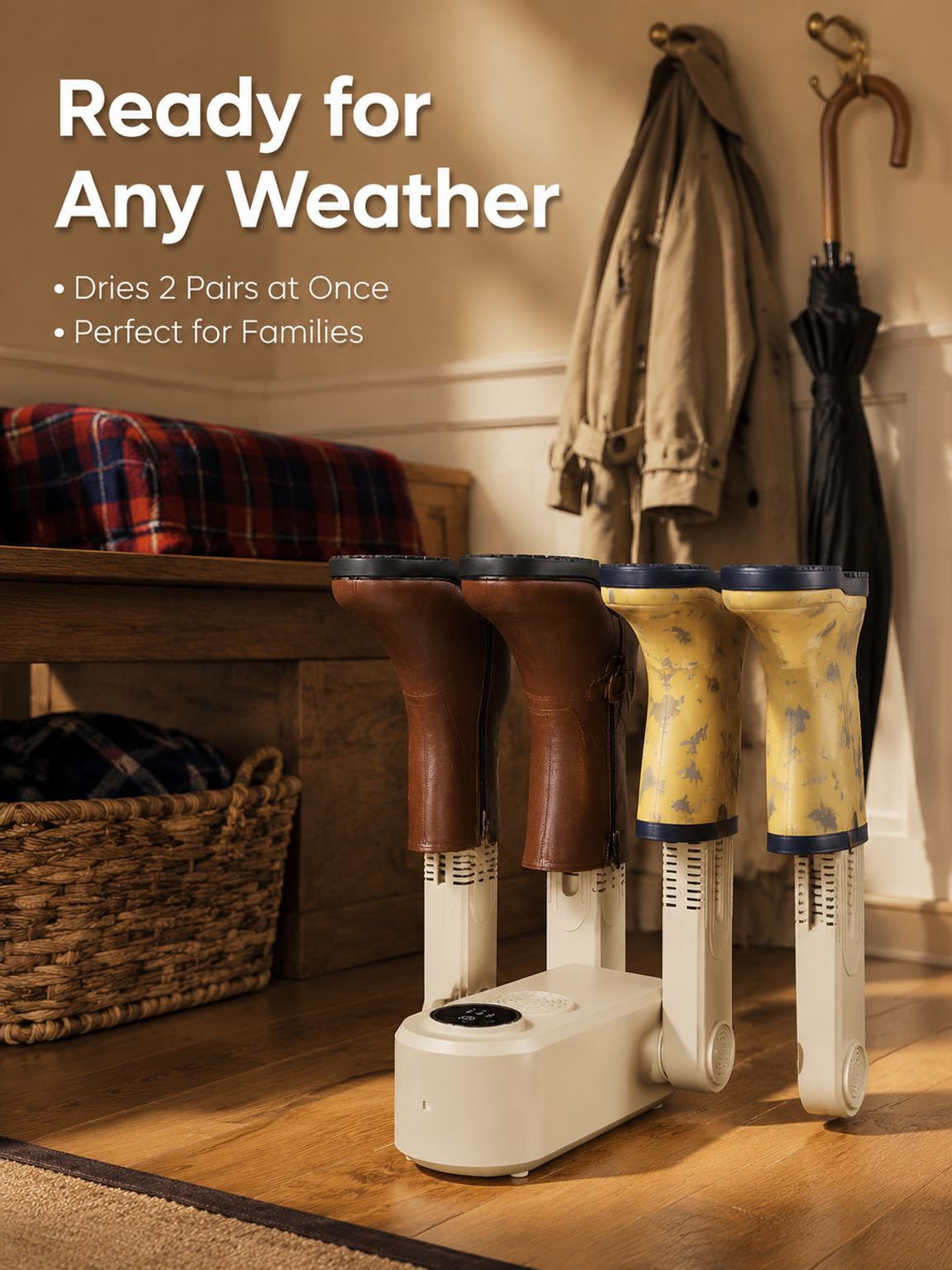 Dual-Shoe Foldable Fast-Drying Shoe Dryer