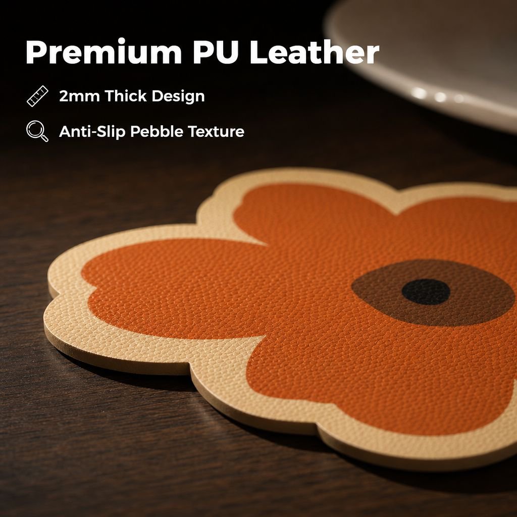 Washable Leather Table Placemat Stain-resistant and Durable
