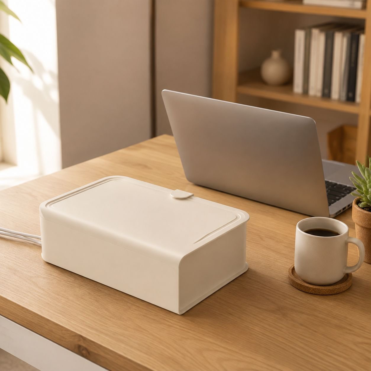 Household Multi-functional Power Cord Storage Box Desktop Cable Organizer