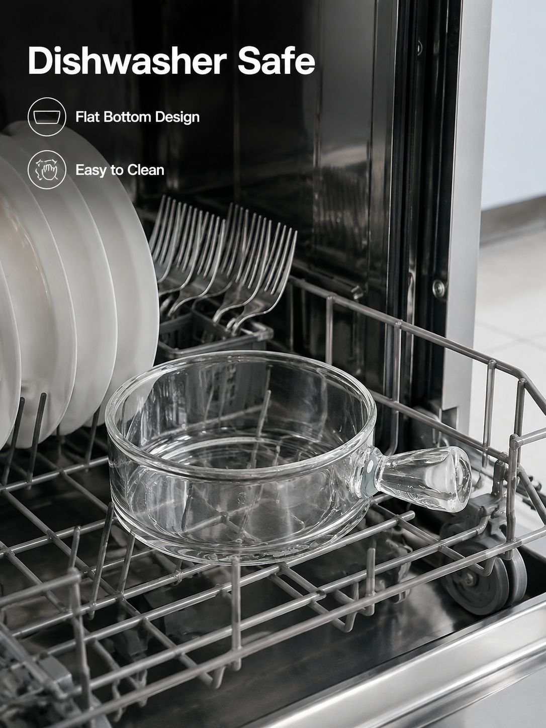 Home Glass Handle Salad Bowl