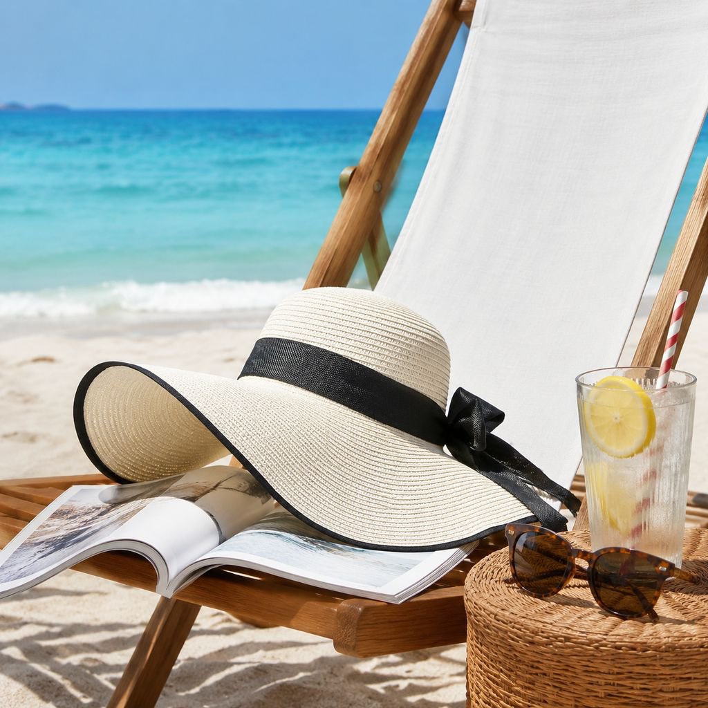 Summer beach outings, wide-brimmed sun hats for sun protection, beach vacations, versatile wide-brim
