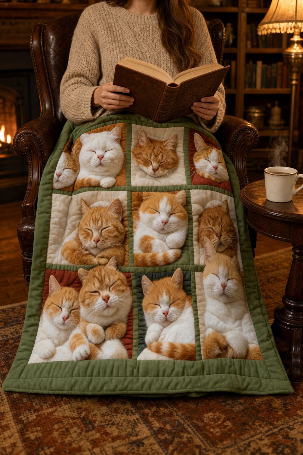 New hot-selling adorable retro cat blanket with digital print pet pictures, plush cover